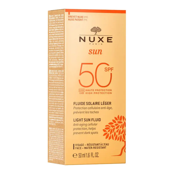 SUN - Fluide Solaire Léger SPF50 - Visage - Peaux Normales à Mixtes, 50ml