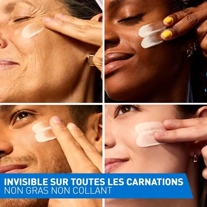 Fluide Solaire Invisible Toucher Sec SPF50+ - Visage et Cou - Peaux Normales à Grasses, 50ml